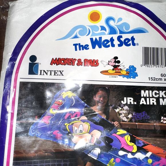 Vintage Mickey Mouse Intex Wet Set Disney Mickey & Pals Inflatable Jr. Air Mat - Picture 3 of 7
